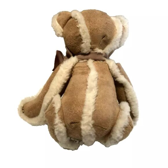 BATH & BODY WORKS TEDDY BEAR SHERPA FAUX SUEDE STUFFED ANIMAL PLUSH 9" VERY CUTE - Picture 3 of 5